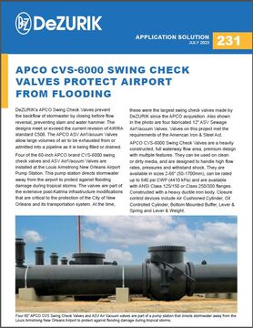 APCO CVS-6000 Swing Check Valves Protect Airport from Flooding