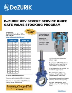 KSV Severe Service Knife Gate Valve Stocking Program