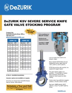 KSV Severe Service Knife Gate Valve Stocking Program