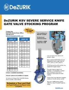 KSV Severe Service Knife Gate Valve Stocking Program