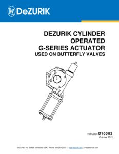 D10082 - DeZURIK G-SERIES ACTUATOR - CYLINDER OPERATED
