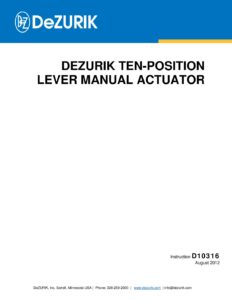 D10316 - DeZURIK TEN-POSITION LEVER MANUAL ACTUATOR