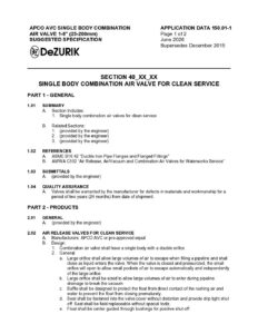 150.01-1 APCO Single Body Combination Valves (AVC) Suggested Specification