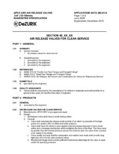 APCO Air Release Valves (ARV) Suggested Specification 200.01-6