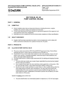 SmartCHECK Pump Control Valve (CPC) Suggested Specification 6300.01-1