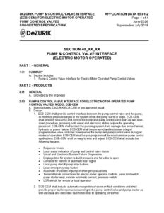 DeZURIK Pump & Control Valve Interface (ECB-CEM) for Electric Motor Operated Pump Control Valves 85.01-2
