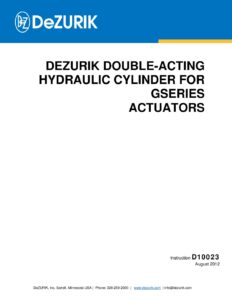 D10023 - DeZURIK DOUBLE-ACTING HYDRAULIC CYLINDER FOR G-SERIES ACTUATORS