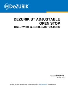 D10075 – DeZURIK ADJUSTABLE OPEN STOP (ST) FOR G-SERIES ACTUATORS