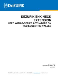 D10076 – DeZURIK ENK NECK EXTENSIONS FOR G-SERIES ACTUATORS ON PEC ECCENTRIC VALVES