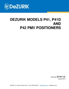 D10112 - DeZURIK MODELS P41, P41D AND P42 PMV POSITIONERS