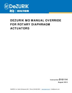 D10114 – DeZURIK MANUAL OVERRIDE FOR ROTARY DIAPHRAGM ACTUATORS