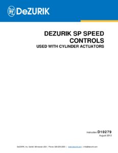 D10279 - DeZURIK SPEED CONTROLS (SP) FOR CYLINDER ACTUATORS