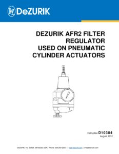 D10384 - DeZURIK AFR2 FILTER REGULATOR FOR PNEUMATIC CYLINDER ACTUATORS