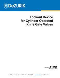 D10435 – LOCKOUT DEVICE FOR CYLINDER OPERATED KNIFE GATE VALVES