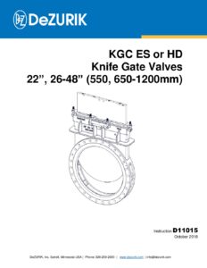 D11015 – DeZURIK 22″ & 26-48″ KGC-ES/HD KNIFE GATE VALVES