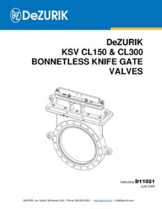 D11021 - DeZURIK KSV CL150 & CL300 BONNETLESS KNIFE GATE VALVES