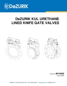 D11025 – DeZURIK KUL URETHANE LINED KNIFE GATE VALVES