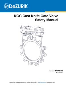 D11036 – DeZURIK KGC CAST KNIFE GATE VALVE – SAFETY MANUAL