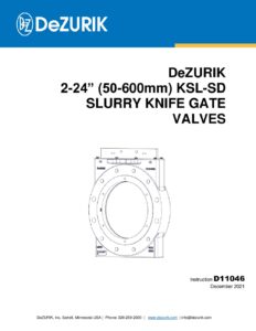 D11046 – DeZURIK 2-24″ KSL-SD SLURRY KNIFE GATE VALVES