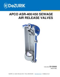 D12005 – APCO ASR-400/450 SEWAGE AIR RELEASE VALVES