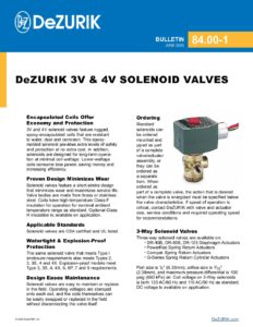 DeZURIK 3V & 4V Solenoid Valves 84.00-1