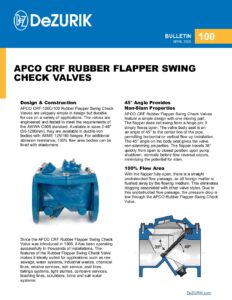 APCO CRF Rubber Flapper Swing Check Valves 100
