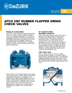 APCO CRF Rubber Flapper Swing Check Valves 100