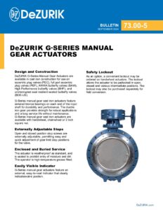 DeZURIK G-Series Manual Gear Actuators 73.00-5