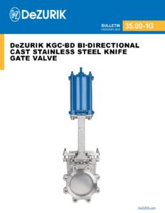 DeZURIK KGC-BD Bi-Directional Cast Stainless Steel Knife Gate Valve 35.00-1G