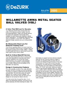 Willamette AWWA Metal Seated Ball Valves (VBL) 2600