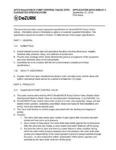 SmartCHECK Pump Control Valve (CPC) Suggested Specification 6300.01-1