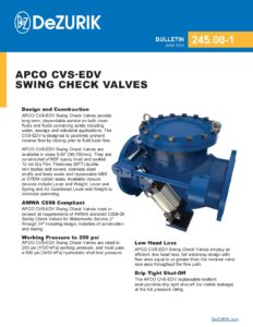 APCO CVS-EDV Swing Check Valves 245.00-1