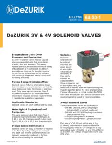 DeZURIK 3V & 4V Solenoid Valves 84.00-1