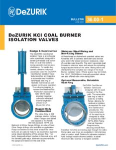 DeZURIK KCI Coal Burner Isolation Valves 36.00-1