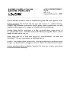G-Series Cylinder Actuators Suggested Specifications 73.01-1