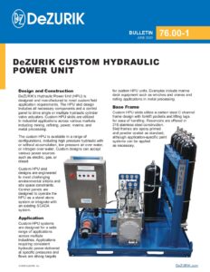 DeZURIK Custom Hydraulic Power Unit 76.00-1