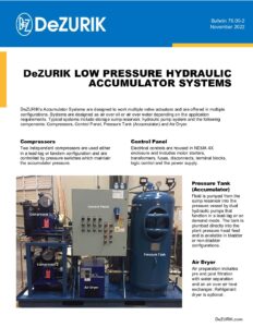 DeZURIK Low Pressure Hydraulic Accumulator Systems 76.00-2