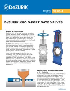 DeZURIK KGO O-Port Gate Valves