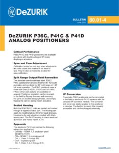DeZURIK P36C, P41C, P41D, Analog Positioners 80.01-4