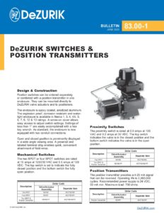 DeZURIK Switches & Position Transmitters 83.00-1