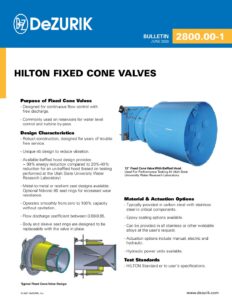 Hilton Fixed Cone Valves 2800.00-1