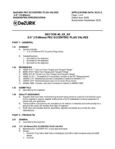 ½-3” PEC Eccentric Plug Valves Suggested Specification 12.01-3