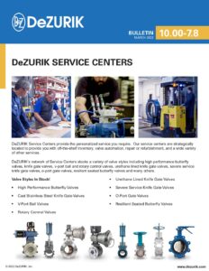 DeZURIK Service, Automation & Repair Centers 10.00-7.8