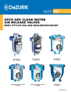 APCO ARV Clean Water Air Release Valves 600