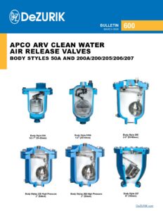 APCO ARV Clean Water Air Release Valves 600