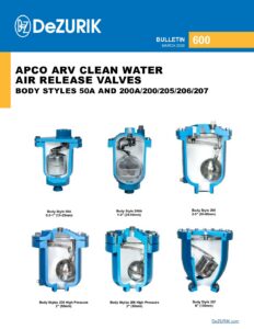 APCO ARV Clean Water Air Release Valves 600