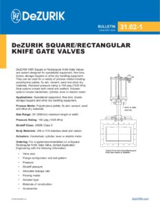 DeZURIK Square/Rectangular Knife Gate Valves 31.02-1
