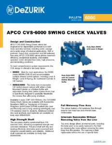 APCO CVS-6000 Swing Check Valves