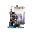 Self-contained DeZURIK electro-hydraulic actuator with integrated hydraulic power system.