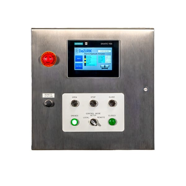 DeZURIK Smart Control Panel for electro-hydraulic actuator monitoring, diagnostics, and control.